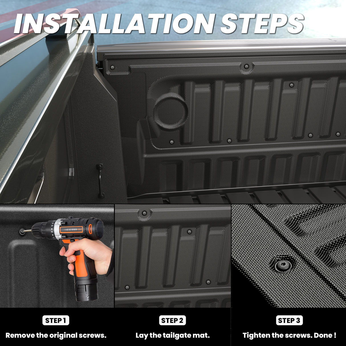 2024-2026 Ford Ranger Tailgate Mat Installation Steps