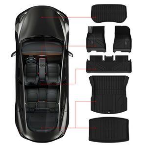 Fit for 2024-2026 Tesla Model 3 Highland Frunk or 1st Row & 2nd Row or Trunk Well or Cargo Mat