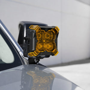 2024-2026 toyota tacoma 3 inch led amber combo ditch light with bracket