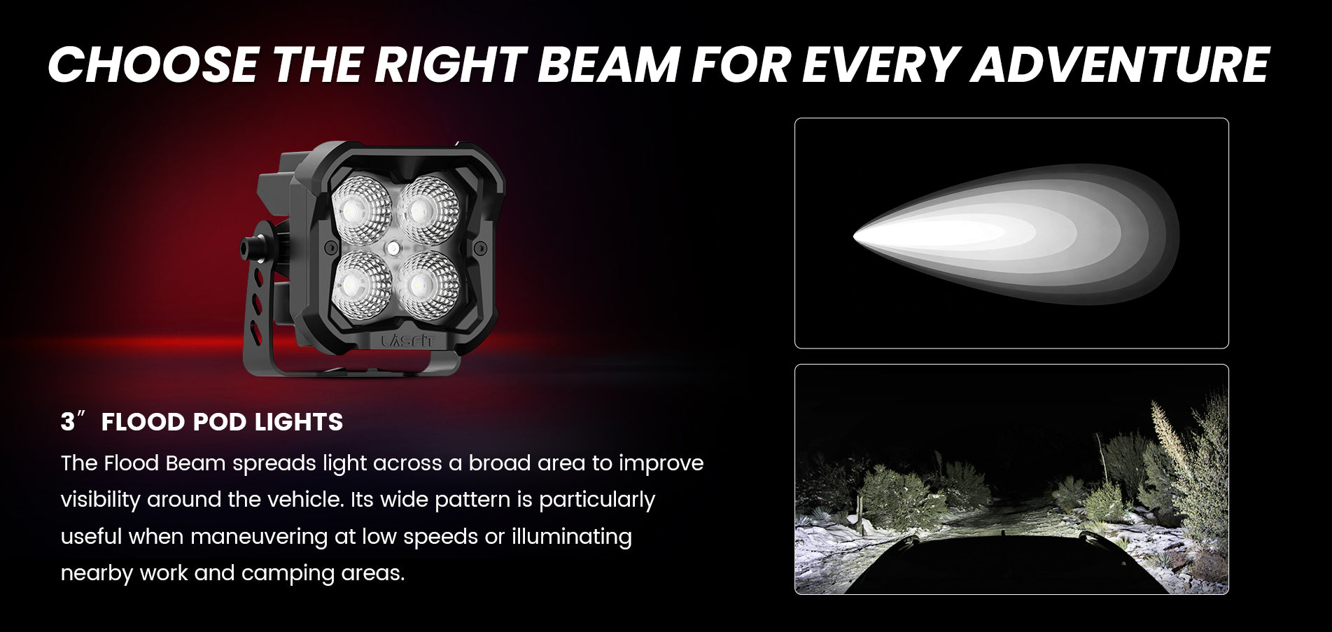 3 Inch Flood Beam pod ditch lights for 2024–2026 Toyota Tacoma