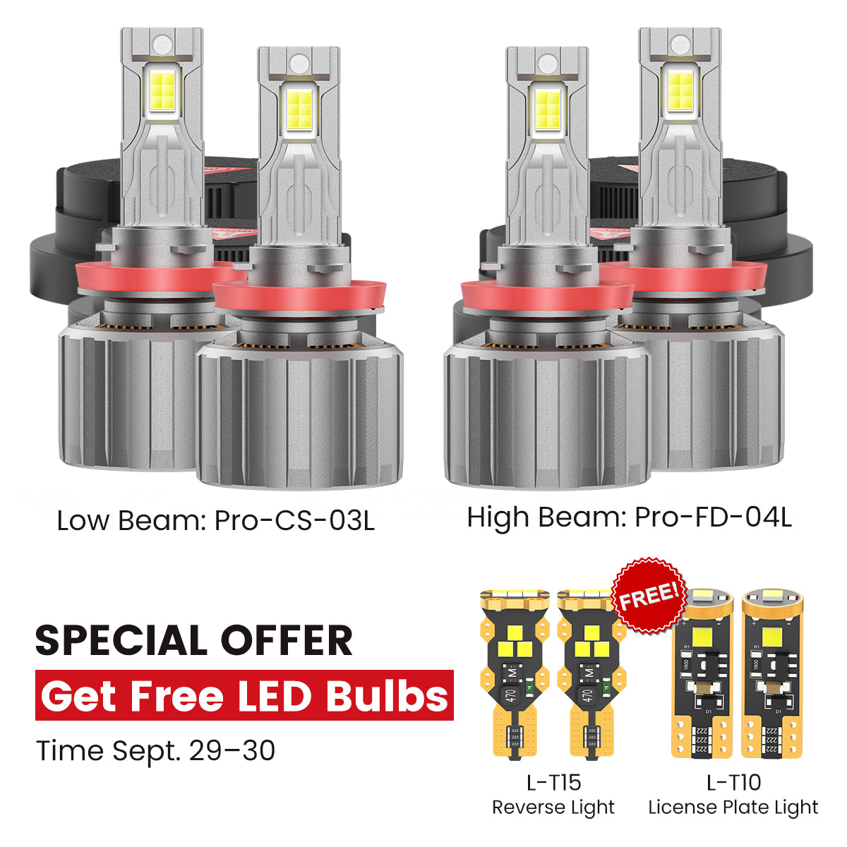 Fit for 2020-2026 Chevrolet Silverado HD 2500 3500 Custom H11 H9 LED Bulbs with Dust Cover | Pro-DC Series