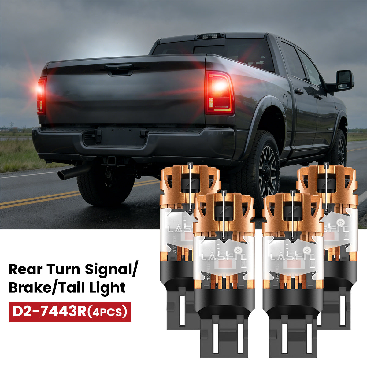 Lasfit 7443 led rear turn signal/brake/tail lights fit for 2006-2009 Ram 2500 3500