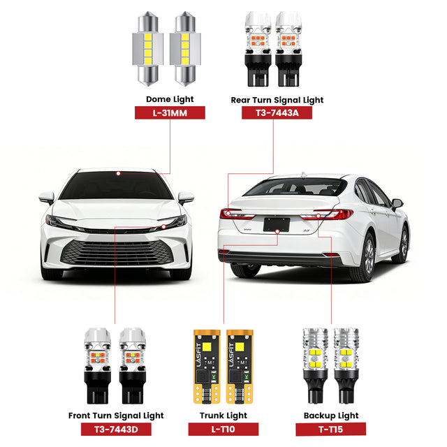 Lasfit led bulbs for 2025-2026 Toyota Camry