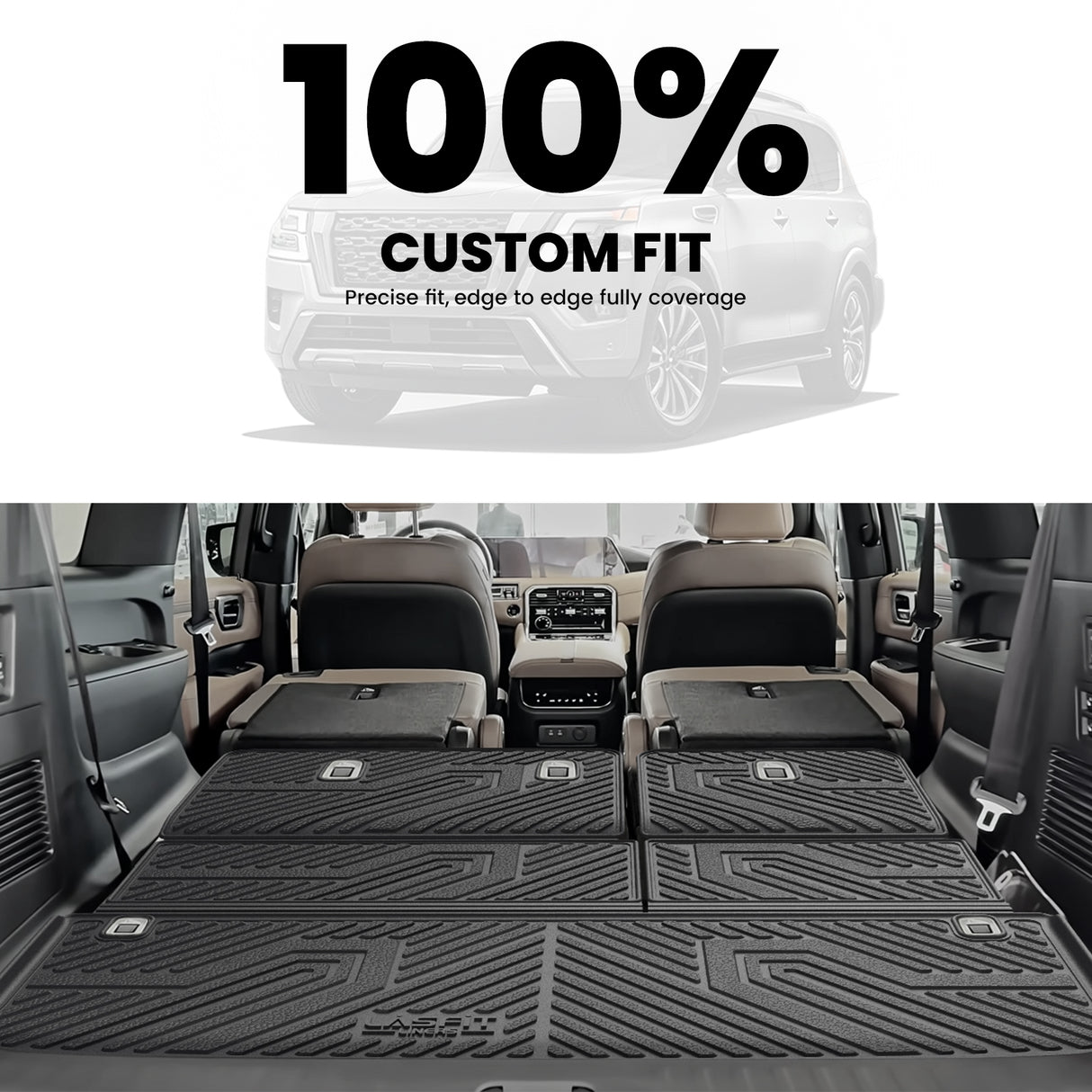 Fit for 2025 Nissan Armada TPE Floor Mats / Cargo Mat & Seatback Mats