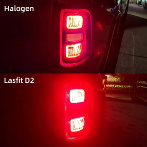 2026 Ram 1500 Big Horn 7443 rear turn signal/brake/tail light brightness comparison