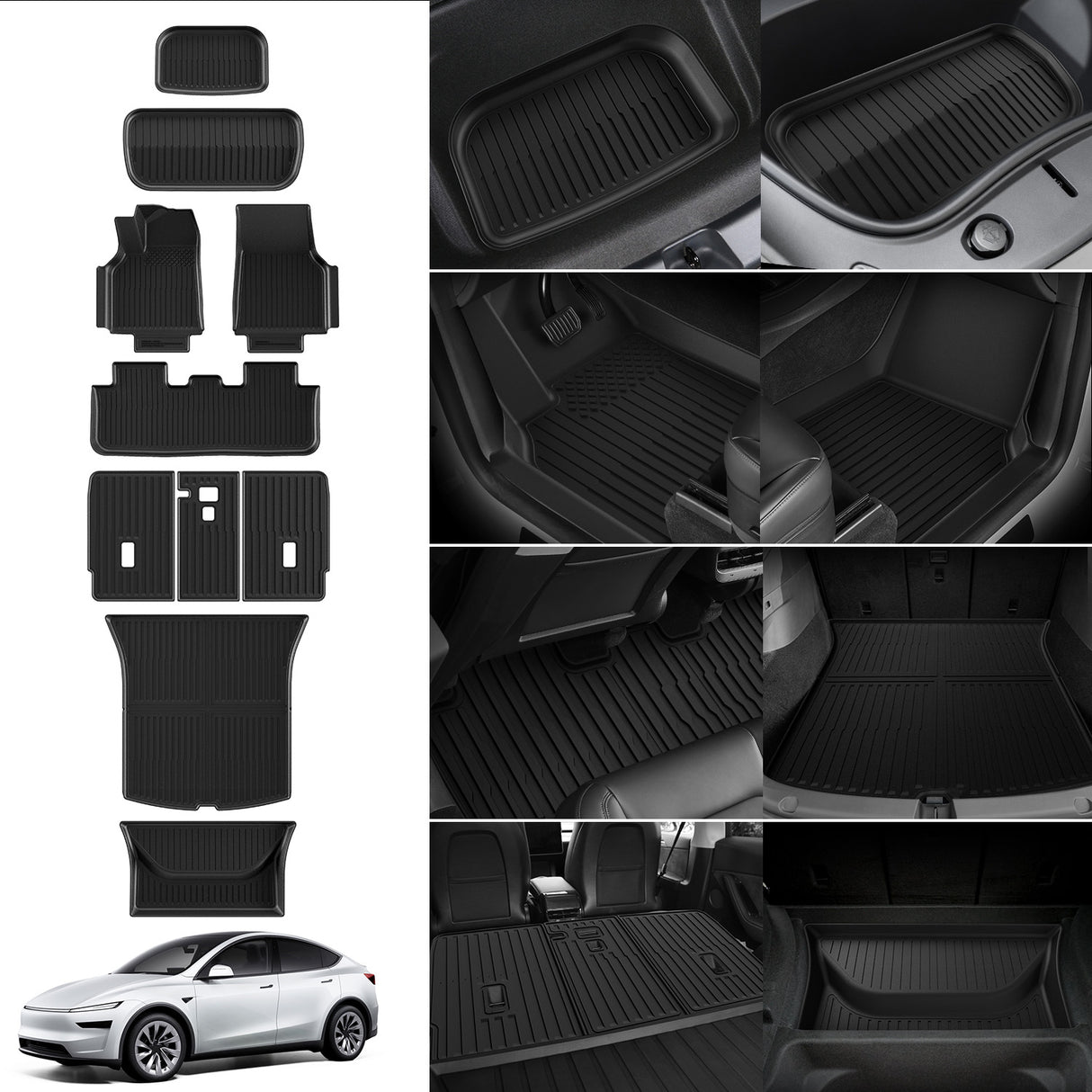 Fit for 2026 Tesla Model Y Floor Mats / Cargo / Frunk Liner / Trunk Well / Seatback Mats