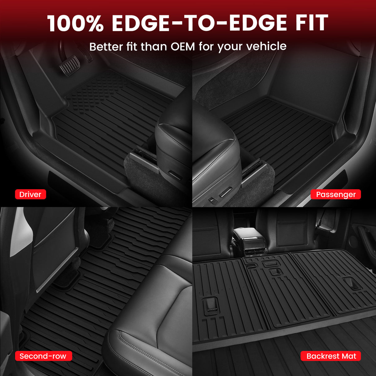 Fit for 2026 Tesla Model Y Floor Mats / Cargo / Frunk Liner / Trunk Well / Seatback Mats