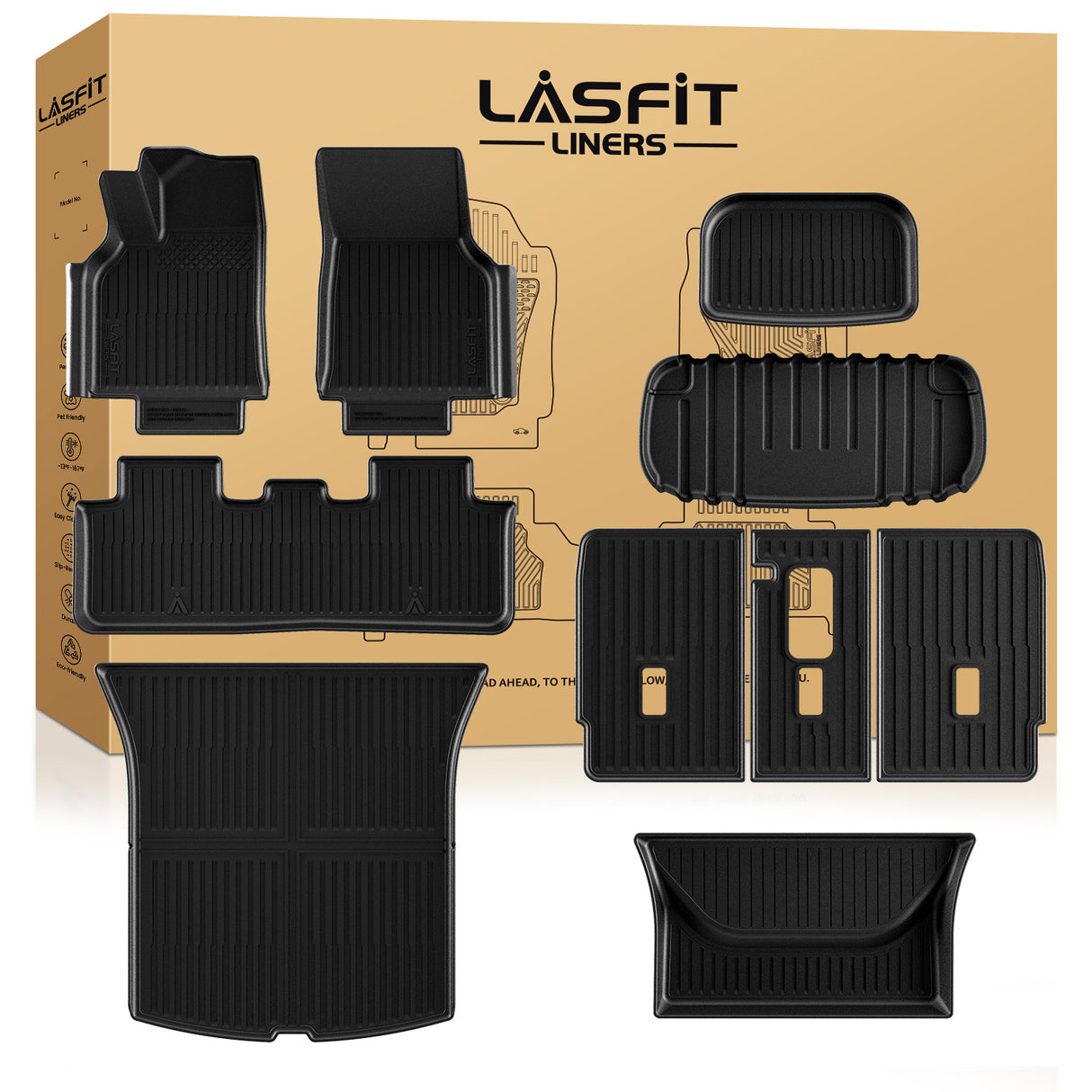 2026 Tesla Model Y AWD/RWD Floor Mats & Cargo & Frunk Liner & Trunk Well & Seatback Mats