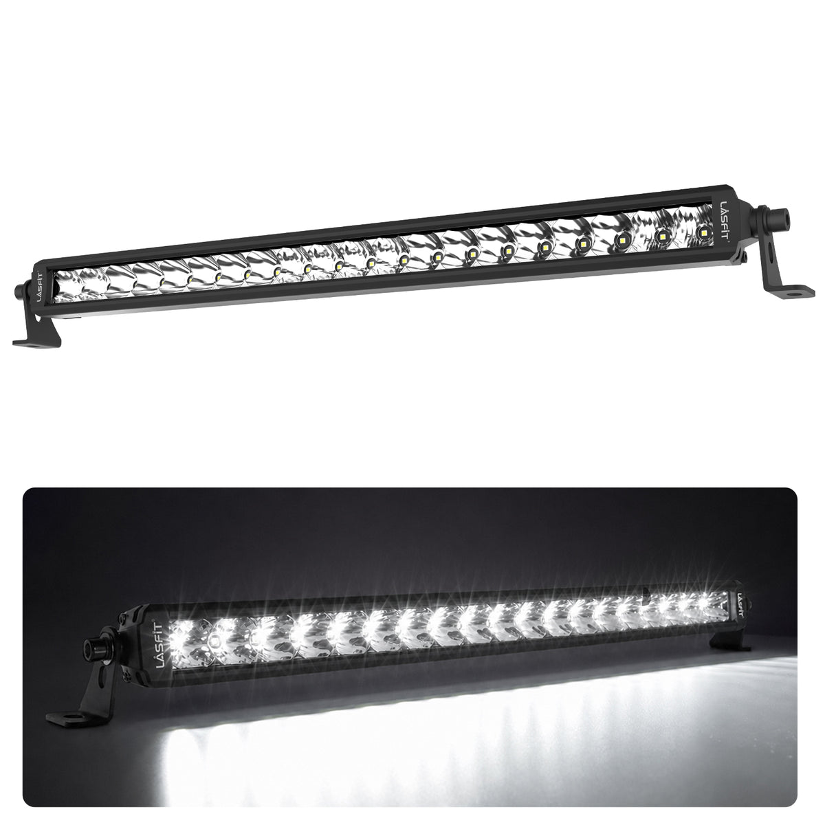 LASFIT Off-Road LED Light Bars 12 22 32 42 52 Inch Spot Flood Combo Single Row - White