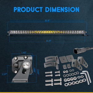 LASFIT Off-Road LED Light Bars 12 22 32 42 52 Inch Spot Flood Combo Single Row - White