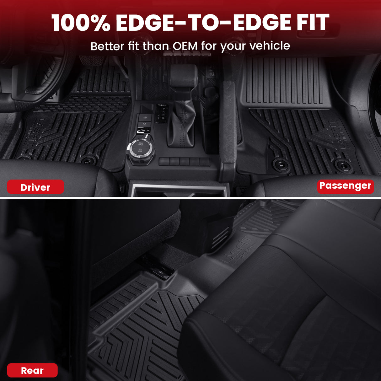 Fit for 2024-2025 Toyota Tacoma All-Weather Floor Mats(Not for Hybrid)