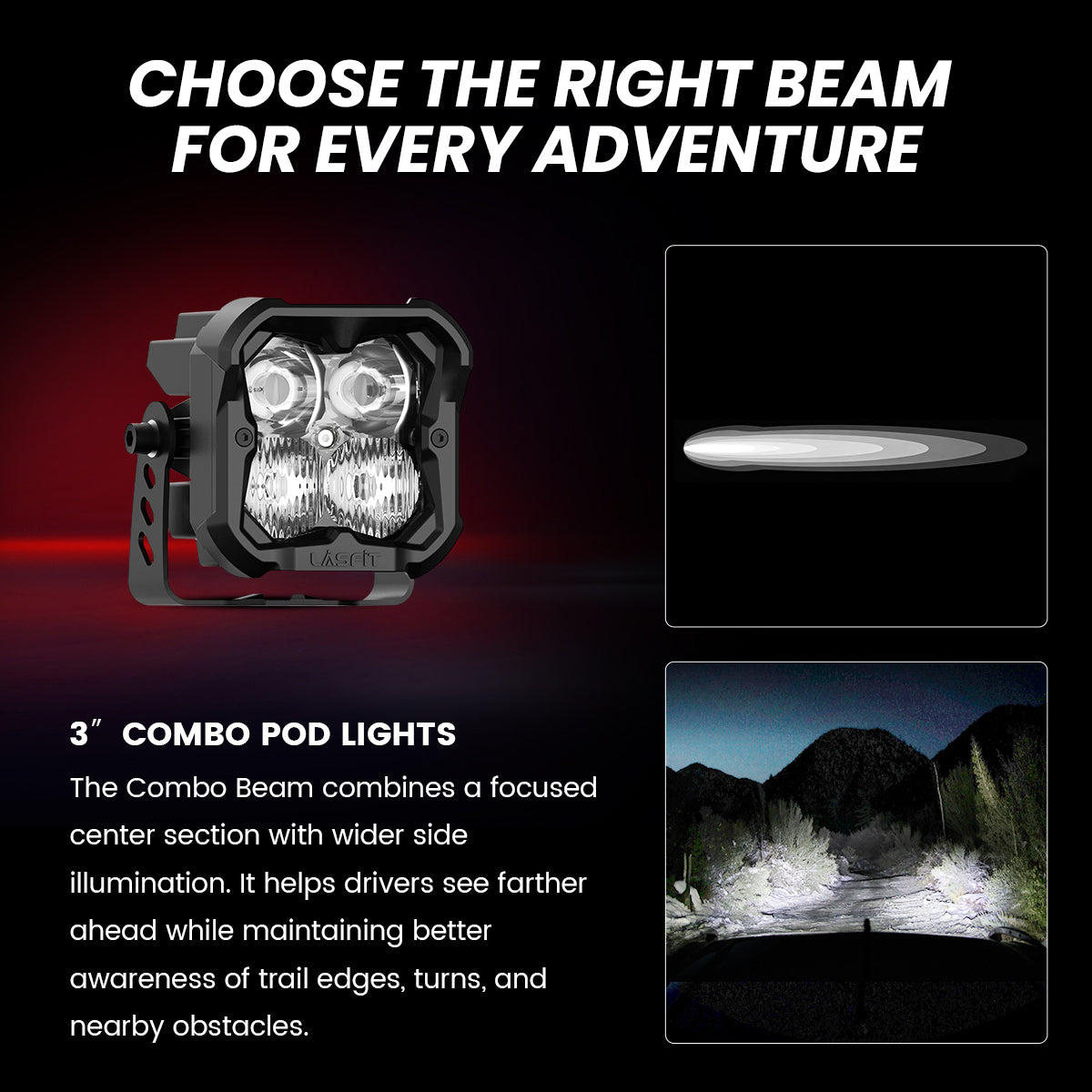 3 Inch Combo Beam pod ditch lights for 2014–2021 Toyota Tundra
