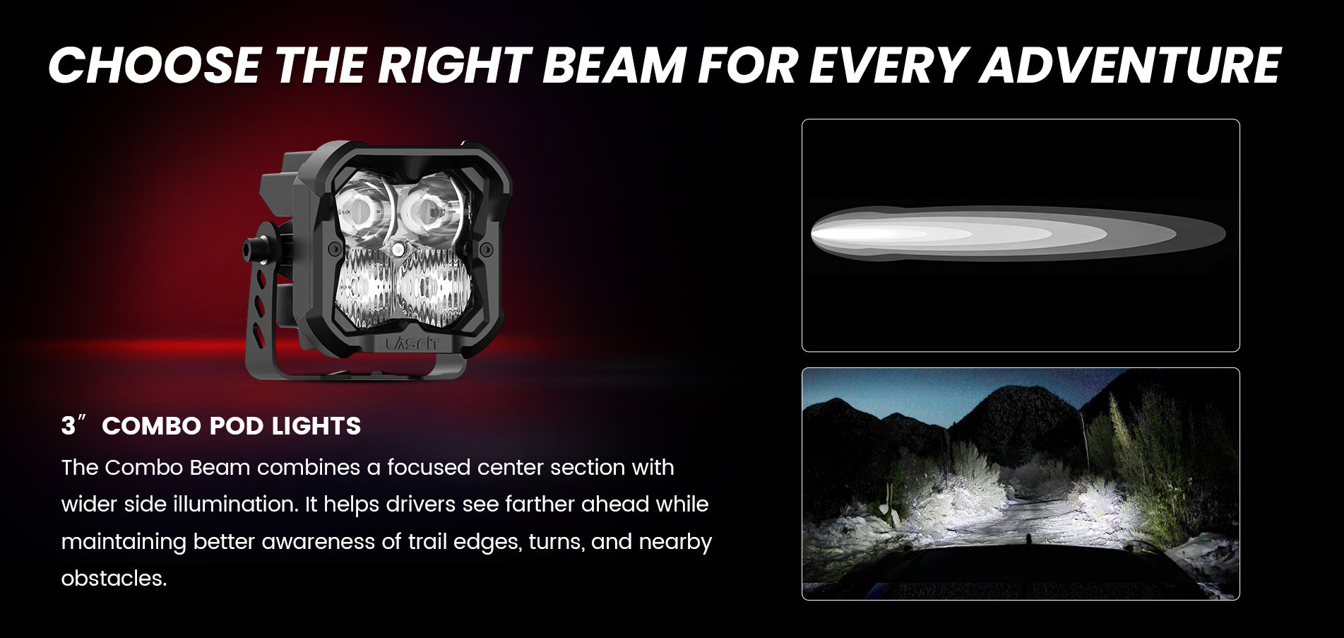 3 Inch Combo Beam pod ditch lights for 2014–2021 Toyota Tundra