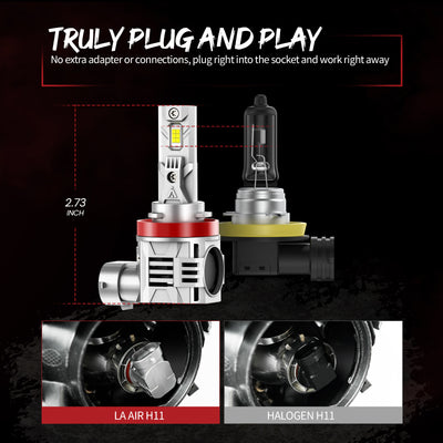 3. LAair H11 LED Bulb truly plug and play