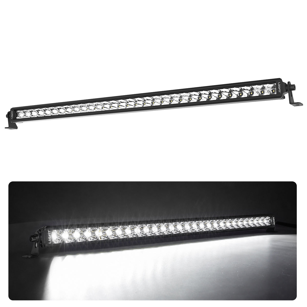 LASFIT Off-Road LED Light Bars 12 22 32 42 52 Inch Spot Flood Combo Single Row - White