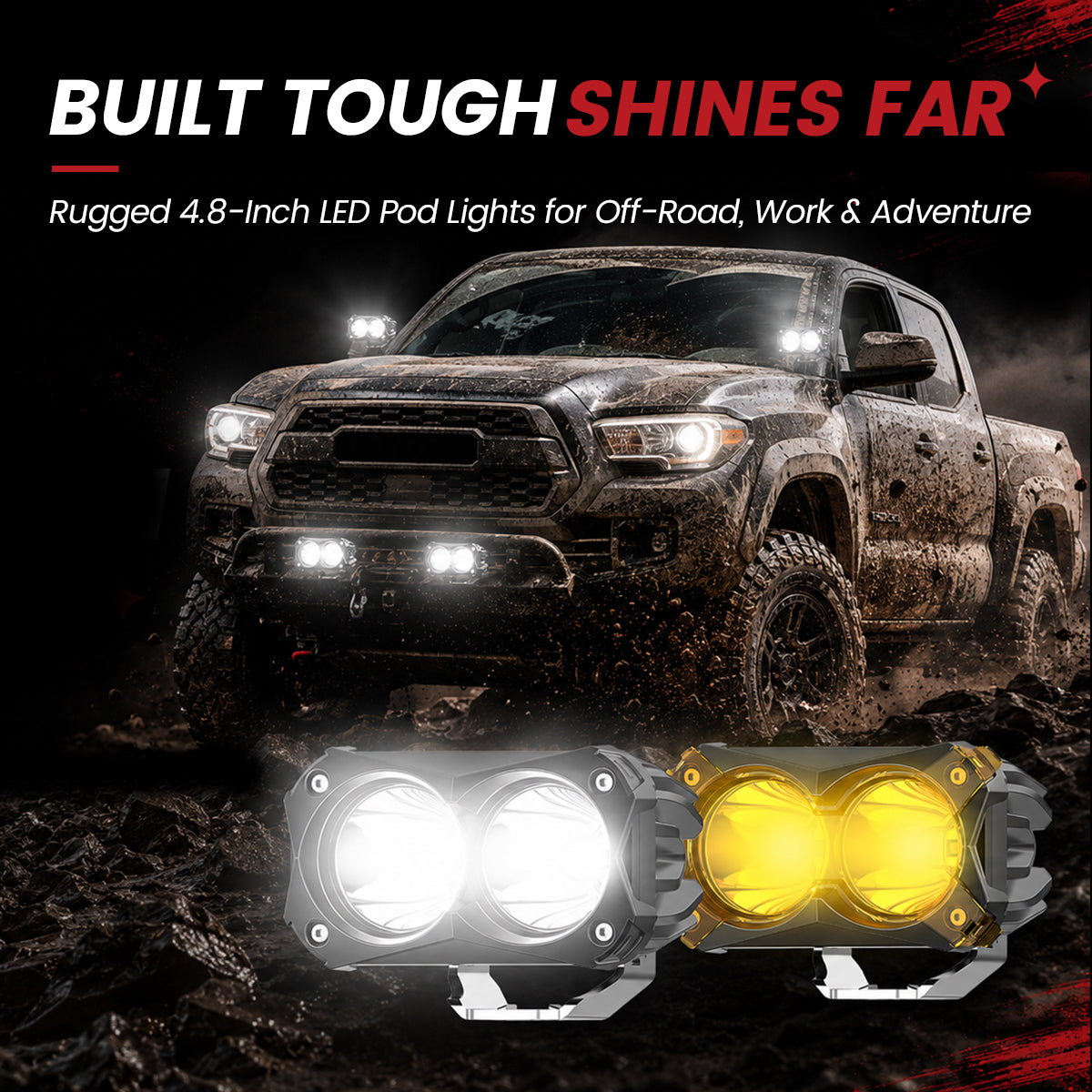Lasfit 4.8 inch pod light built tough shines far