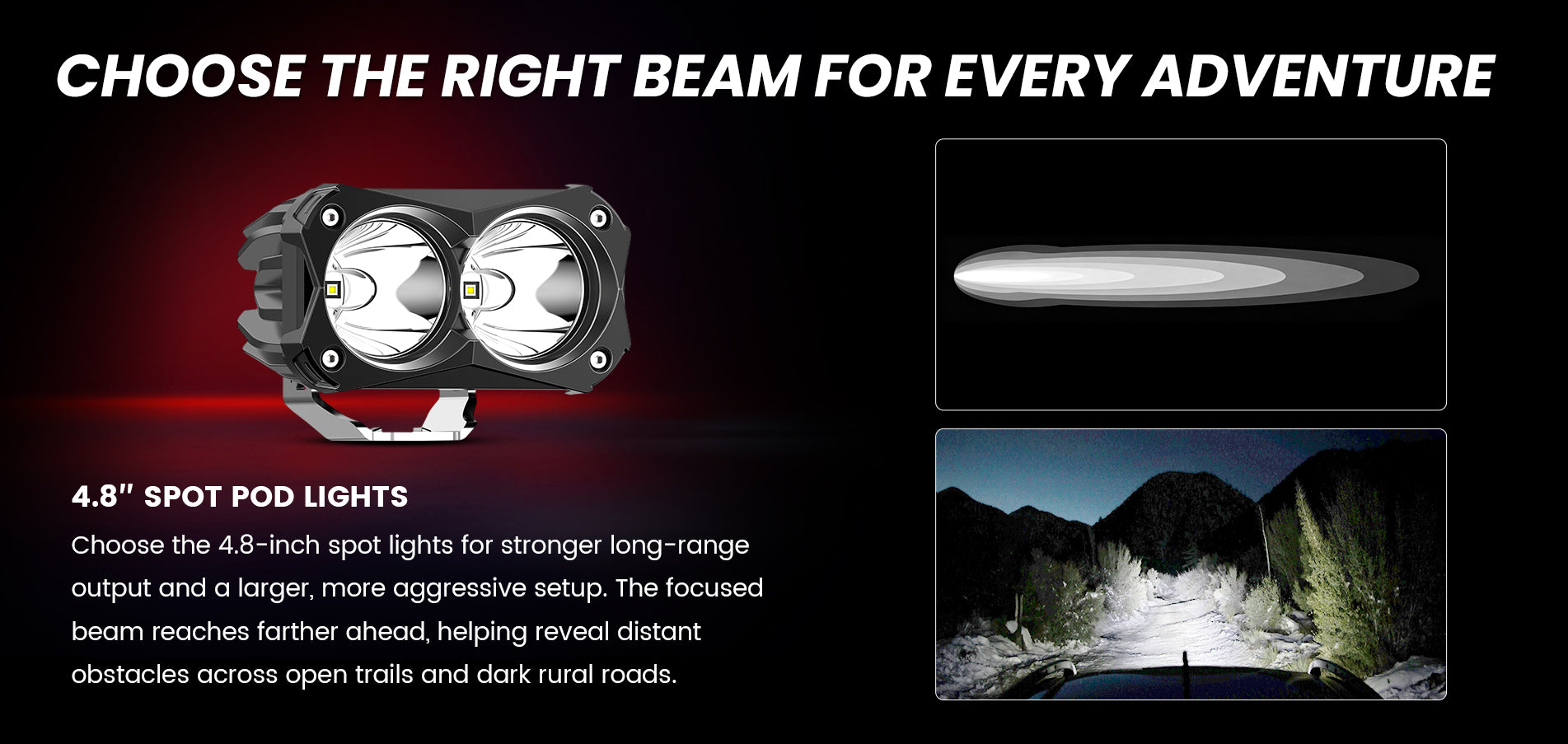 4.8 Inch Spot Beam pod ditch lights for 2014–2021 Toyota Tundra