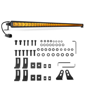 Lasfit 12"/22"/32"/42"/52" Off-Road Slim Single Row Combo Flood Spot Beam LED Amber Light Bars