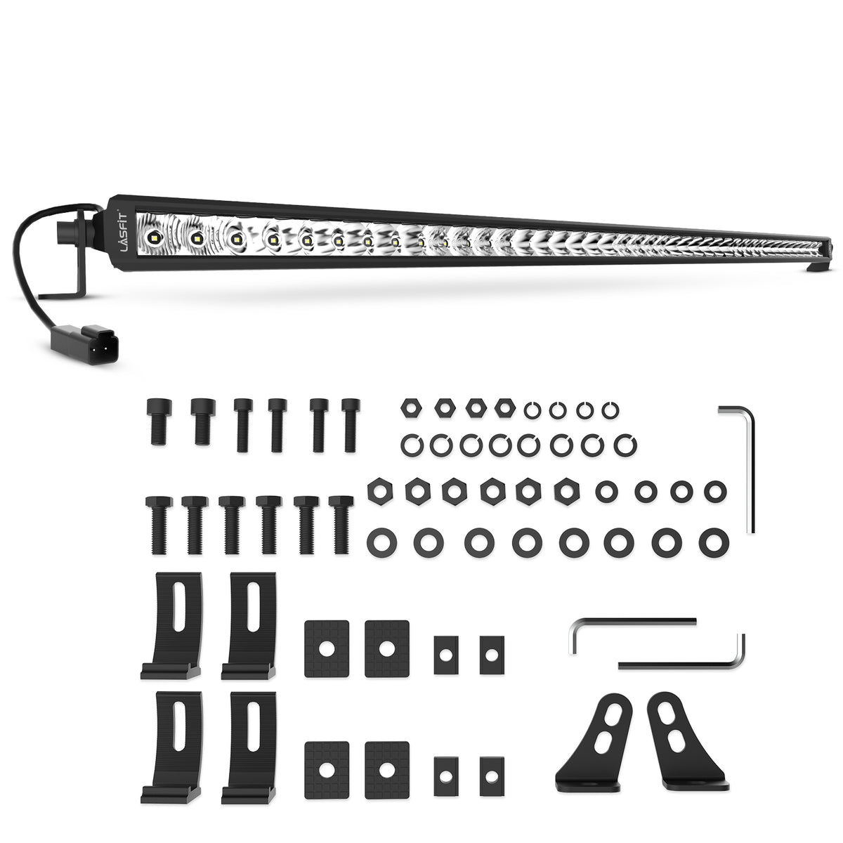 LASFIT Off-Road LED Light Bars 12 22 32 42 52 Inch Spot Flood Combo Single Row - White