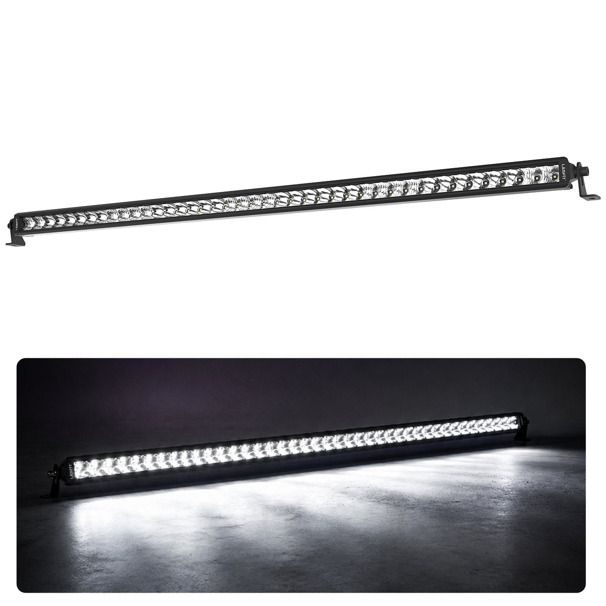 LASFIT Off-Road LED Light Bars 12 22 32 42 52 Inch Spot Flood Combo Single Row - White