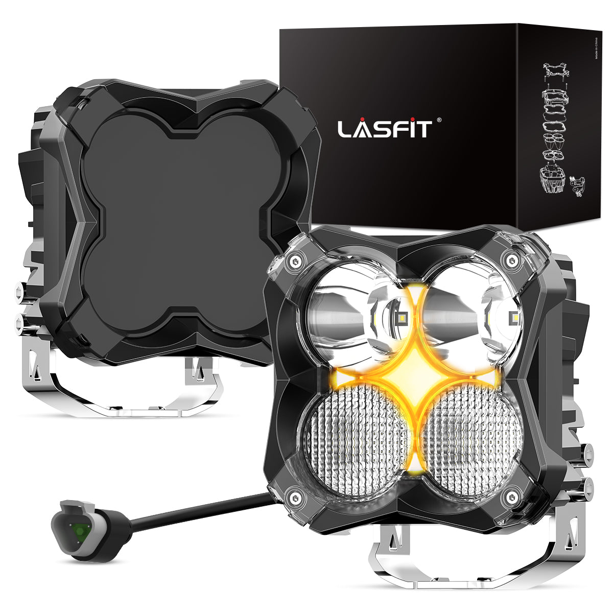 5" led combo pod lights package