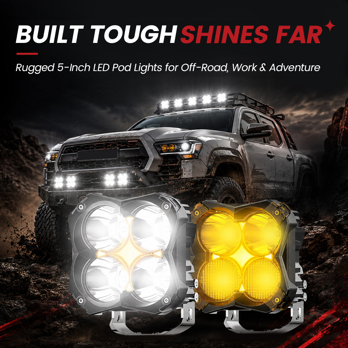 Lasfit 5 inch pod light built tough shines far
