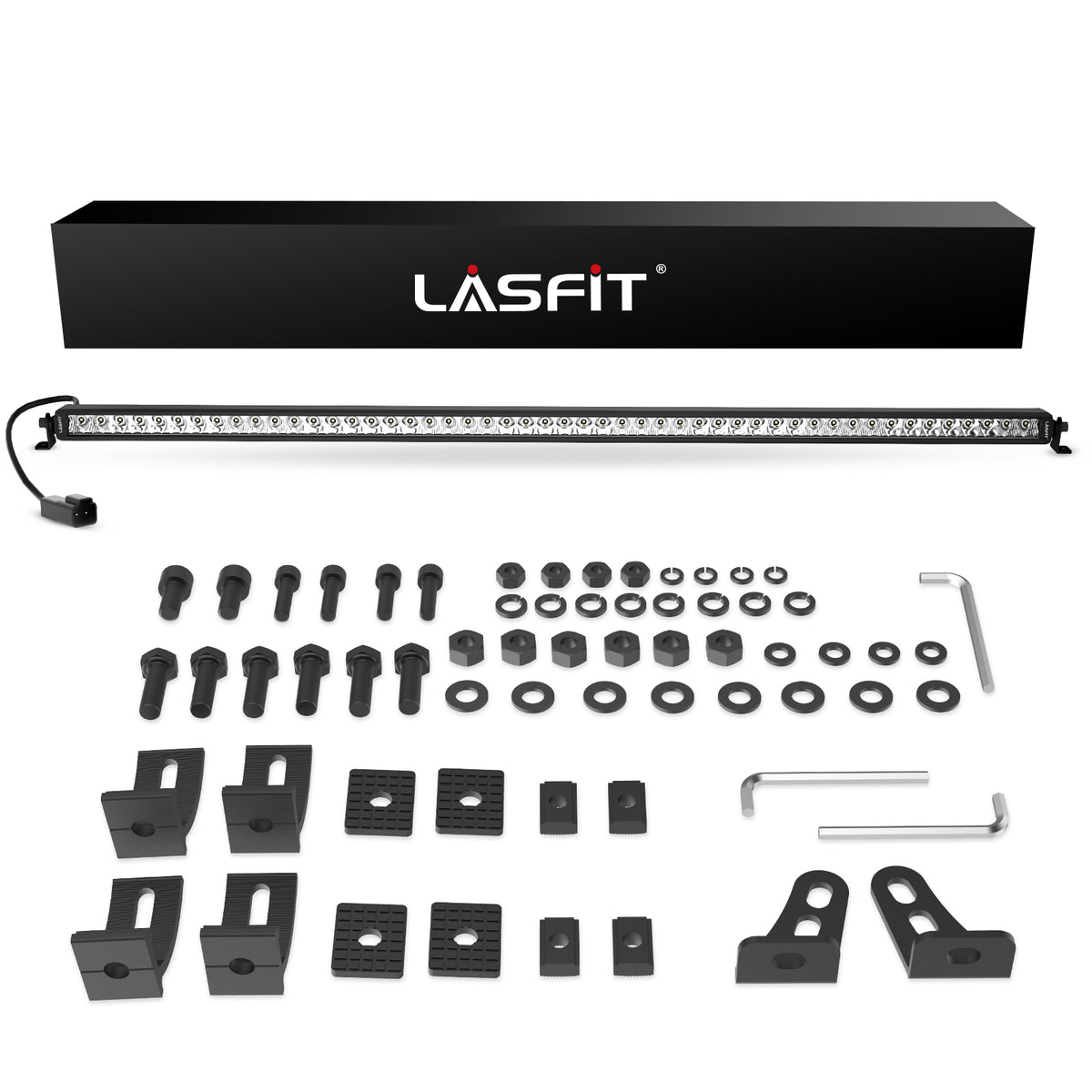 LASFIT Off-Road LED Light Bars 12 22 32 42 52 Inch Spot Flood Combo Single Row - White