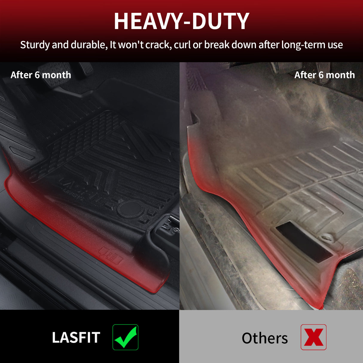 Fit for 2024-2025 Toyota Tacoma All-Weather Floor Mats(Not for Hybrid)