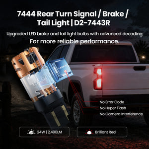 lasfit 7443 led brake tail light bulbs for 2020-2026 chevrolet silverado 2500 3500