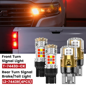 Lasfit 7443 led front turn signals rear turn signal/brake/tail light fit for 2025-2026 Ram 1500