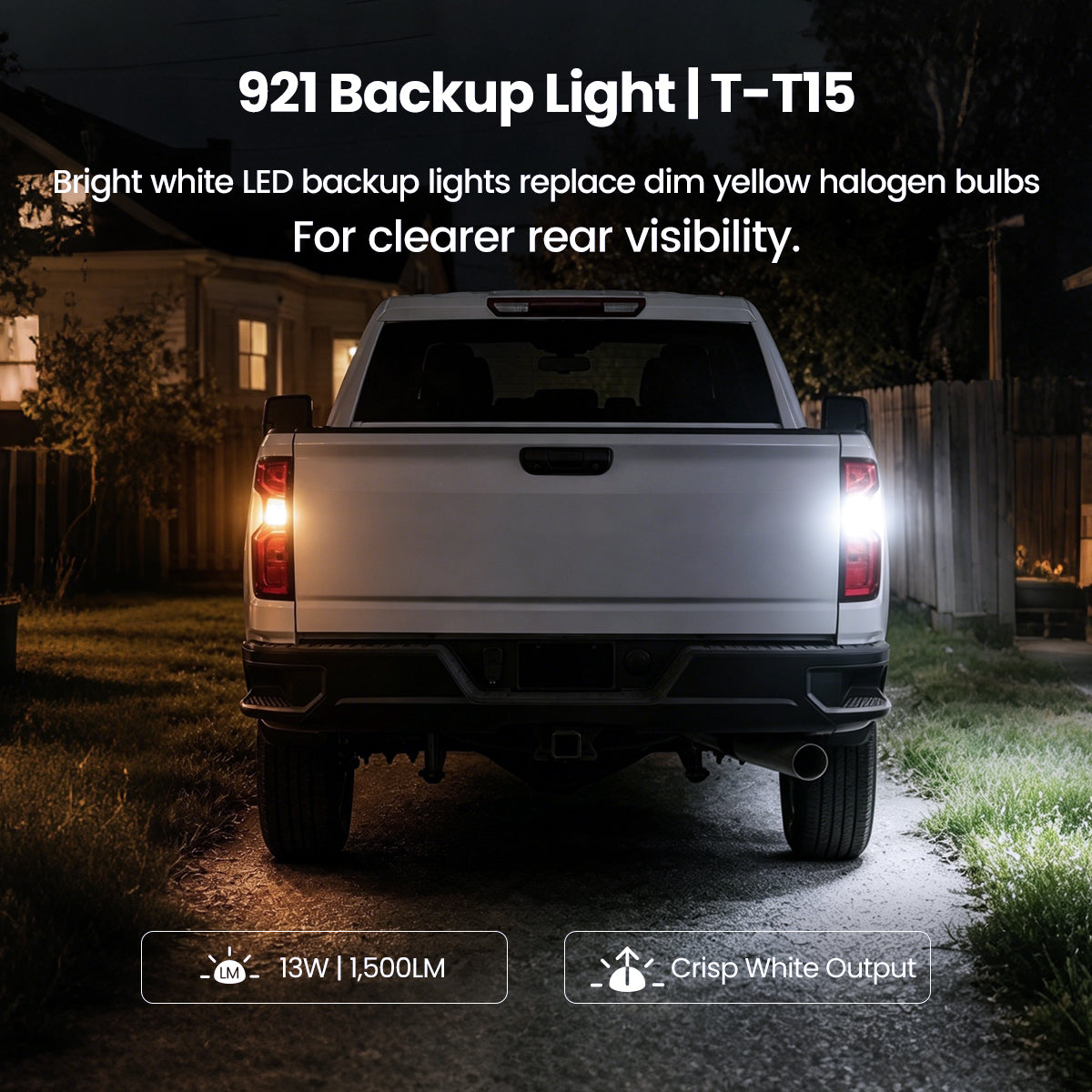 lasfit 921 led backup light bulbs for 2020-2026 chevrolet silverado 2500 3500