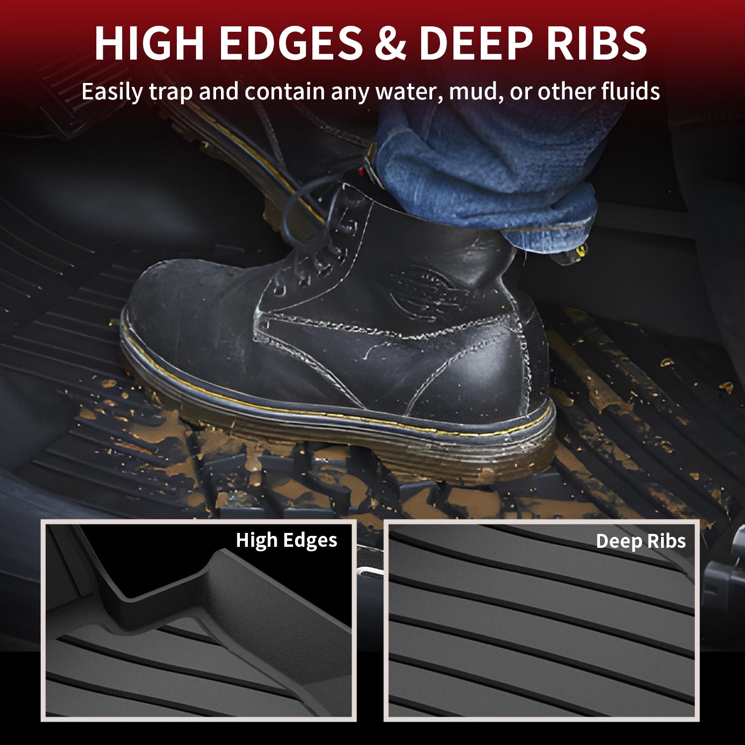 ToughPRO Custom Floor Mats For BMW 5 Series (2004-2010) – Heavy Duty All-Weather Rubber (Black)
