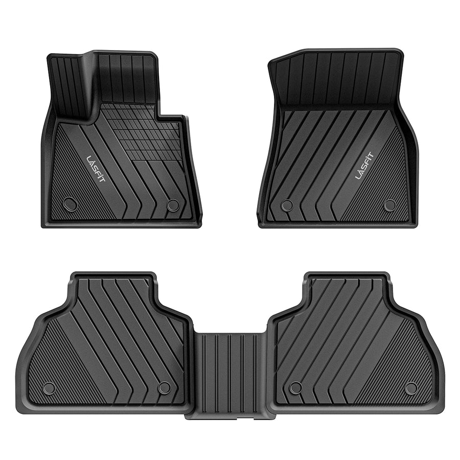 SalesAfter - The Online Shop - BMW 3 series E90 and E91 Velour floor mats,  edging blue, Xdrive