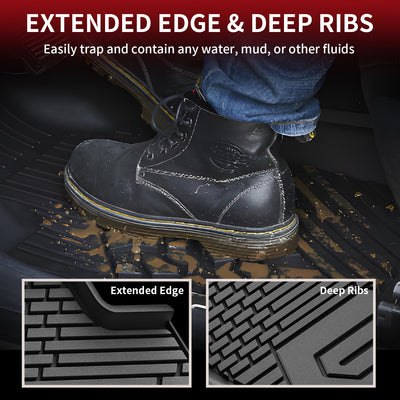 Chevrolet Silverado 2500HD 3500HD floor mats Extended Edge and Deep Ribs