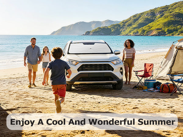 Custom-Fit Windshield Sun Shade Umbrella for enjoying a cool and wonderful summer