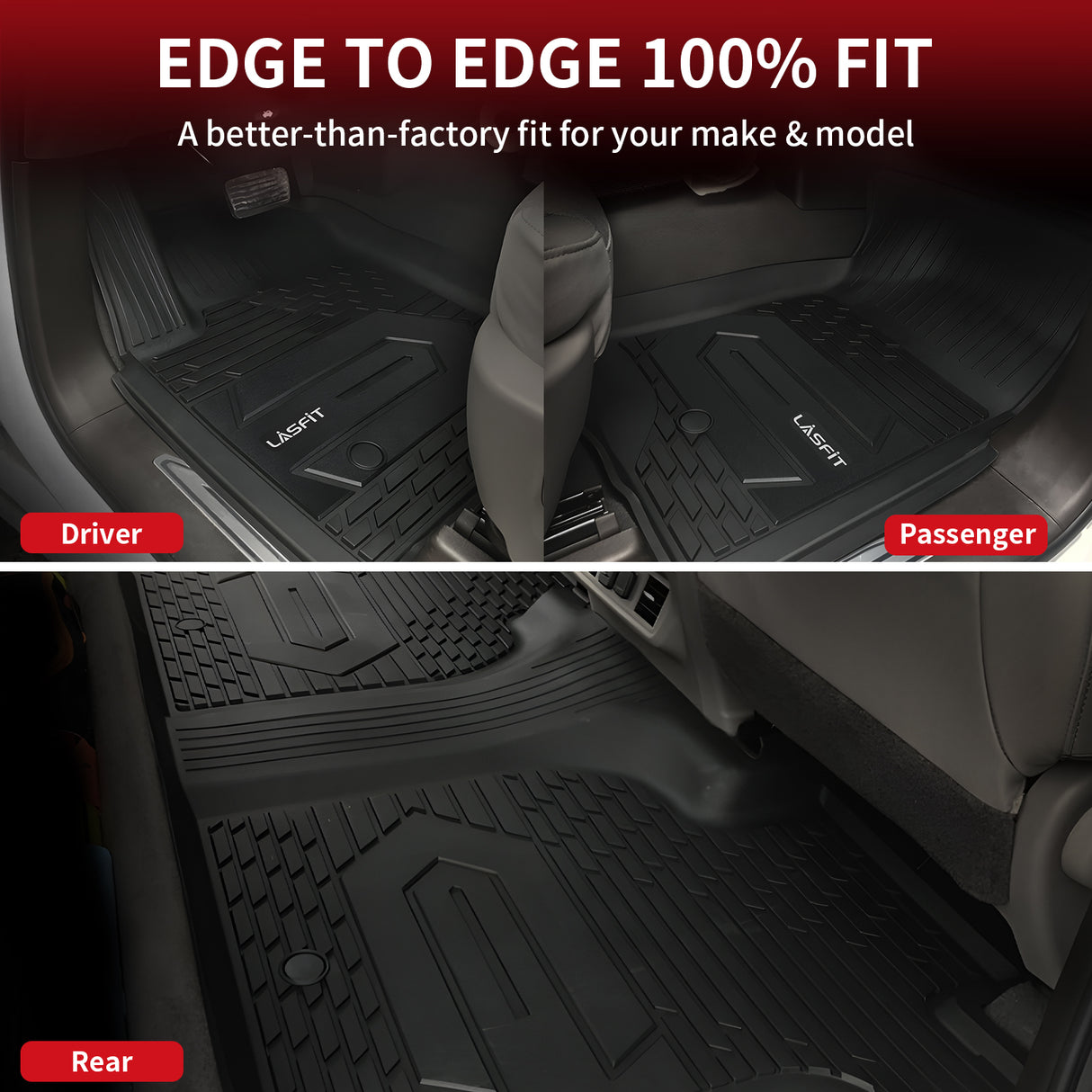 Fit for 2019-2025 Chevrolet Silverado 1500 Crew Cab Custom Floor Mats, Fit Bucket Seat & Carpet Floor Only