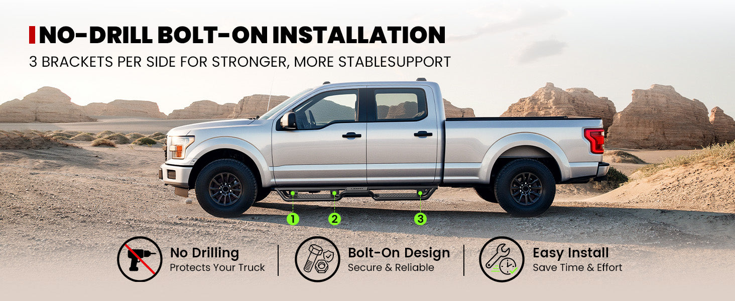 lasfit side steps for 2017-2026 Ford F-250 F-350 