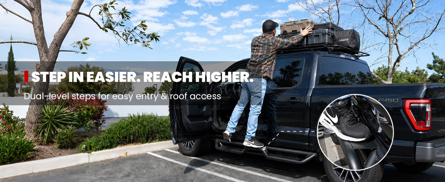 Lasfit running boards for 2017-2026 Ford F-250 F-350