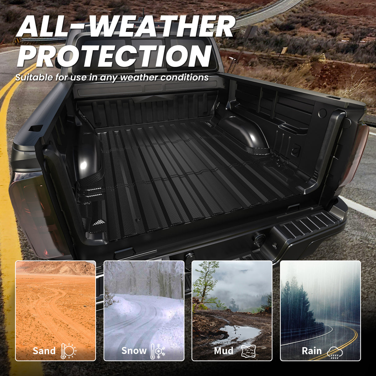 Fit fo Chevy Colorado Crewcab 5Feet Bed  2015-2022 Heavy Duty Custom Bed Liners All Weather Protection