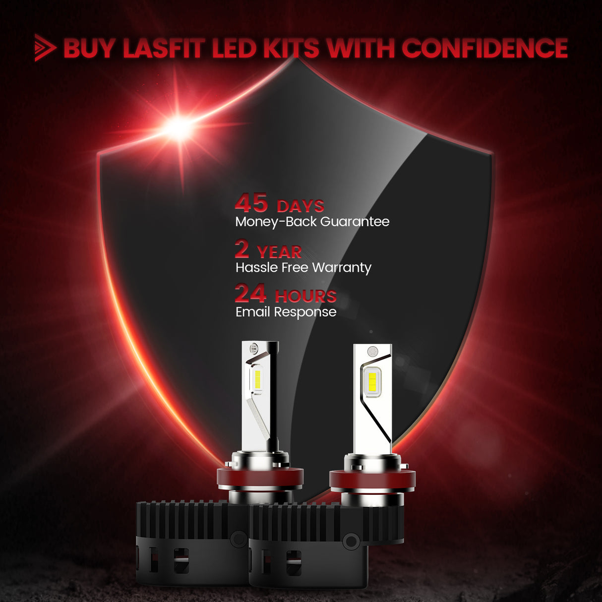 Fit for 2015-2025 Ford Transit-150/250/350 Custom H11 9005 LED Bulbs w/ Dust Cover | Pro-DC Series