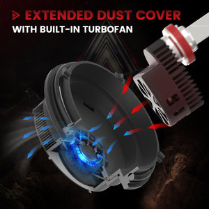 custom-made H11 led bulbs dual cooling system