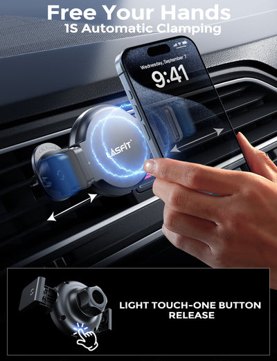 Magnetic Car Phone Holder Wireless Fast Charging for iPhone 13 12 Series Compatible with MagSafe Case