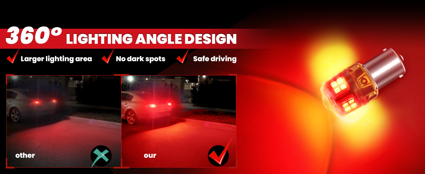 1156 led brake tail lights full angle illumination