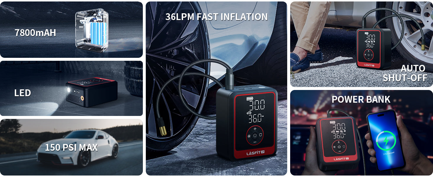 LASFIT AIR Portable Cordless Tire Inflator