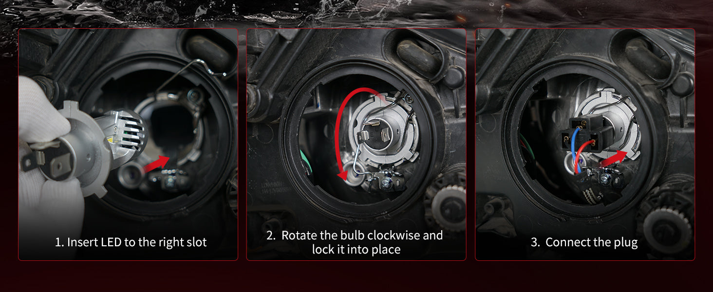 LA Air H4 LED headlight bulbs installation guide