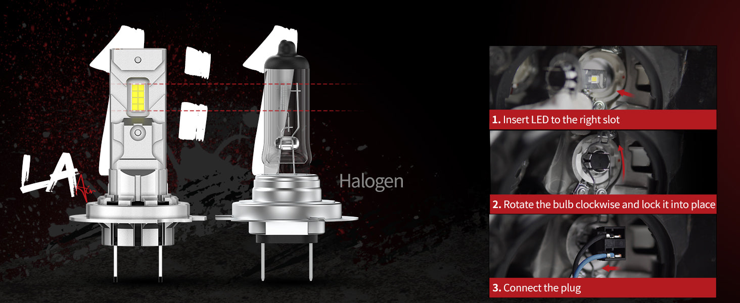 LA Air H7 LED headlight bulbs installation guide