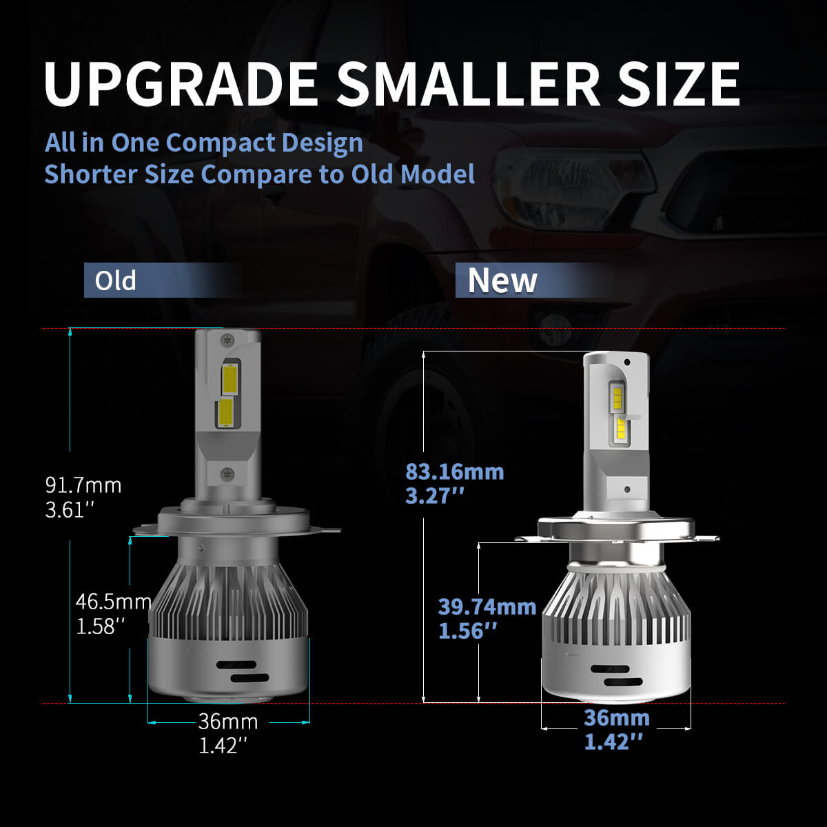 9003 H4 HB2 LED Bulbs 60W 6000K｜LASFIT