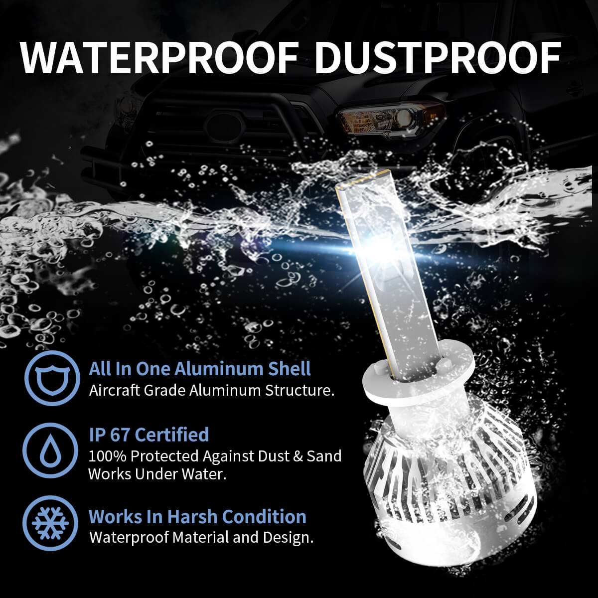 LA Plus H1 led bulbs IP67 waterproof 
