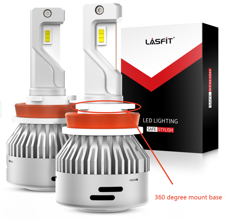 Lasfit LA Plus led headlight bulbs with 360° adjustable socket