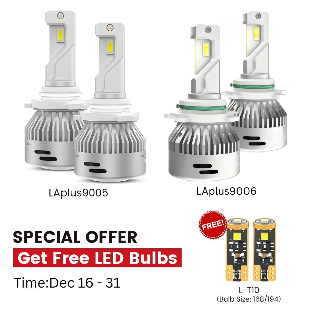 60W 9005 9006 LA Plus Series Combo Pack | 6,000LM 6000K LED Bulbs